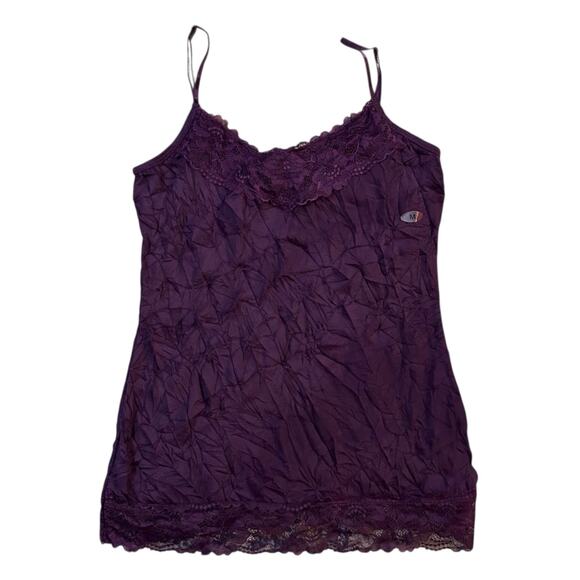Maurices Tops - Maurices Crinkle Lace Cami Tank Purple Womens Medium Indie Layering Romantic